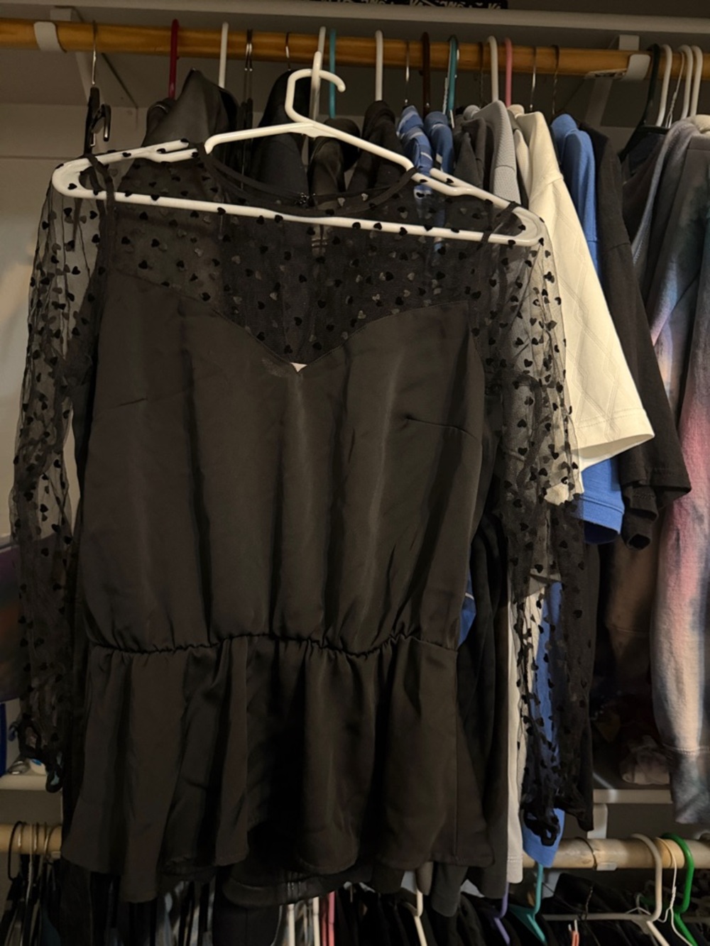 Bcbgeneration mesh heart top xs